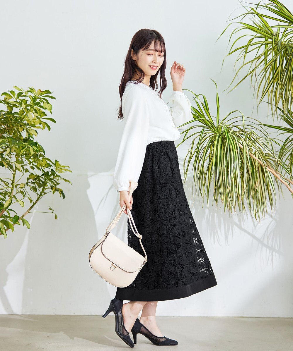 Tiaclasse L 【洗える】花柄レースマーメイドスカート 