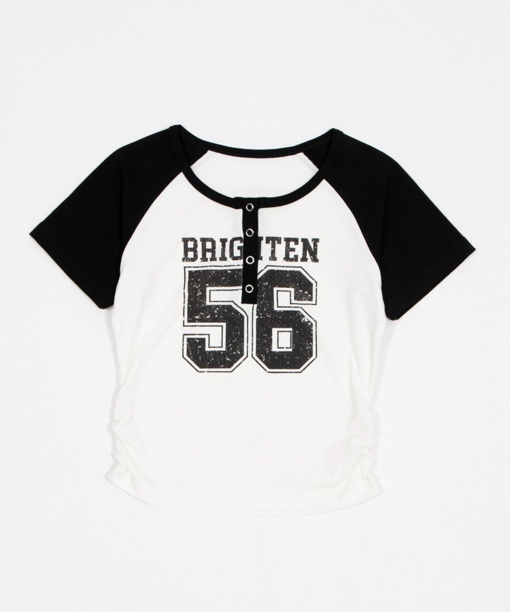 WEGO グラフィックラグランヘンリーネックT 