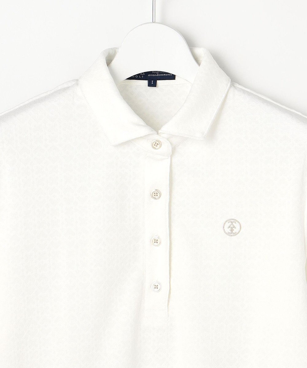 23区GOLF 【WOMEN】モノグラムジャガード長袖ポロシャツ 