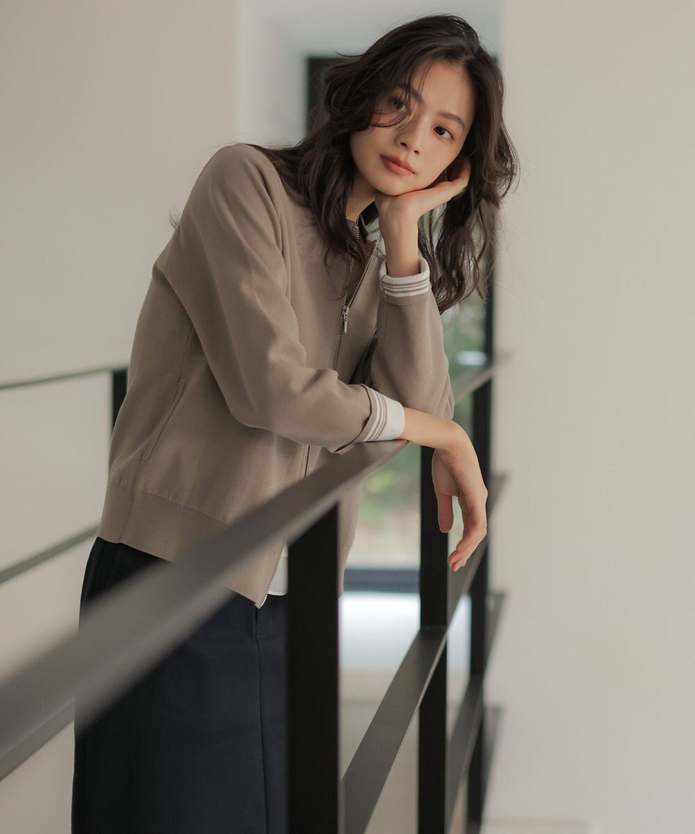 J.PRESS LADIES INTERLOCK ニット ブルゾン 