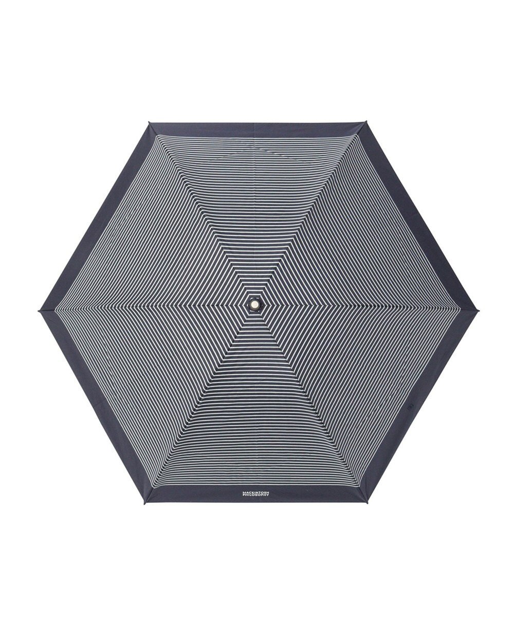 MOONBAT 【フワクール生地使用/軽量】MACKINTOSH PHILOSOPHY 遮光 晴雨兼用 折りたたみ日傘 ボーダー 