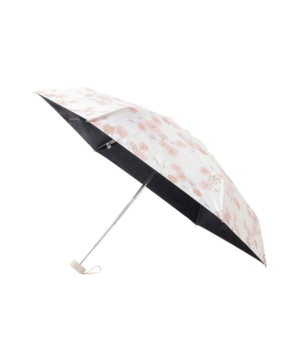 MOONBAT 【一級遮光/コンパクト】PAUL & JOE 晴雨兼用 日傘 折りたたみ日傘 軽量 総柄クリザンテーム 遮熱 UV 