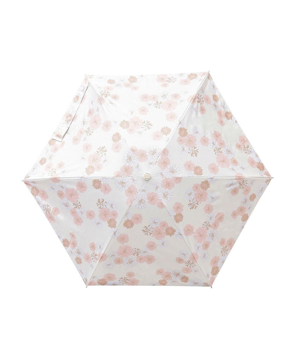 MOONBAT 【一級遮光/コンパクト】PAUL & JOE 晴雨兼用 日傘 折りたたみ日傘 軽量 総柄クリザンテーム 遮熱 UV 