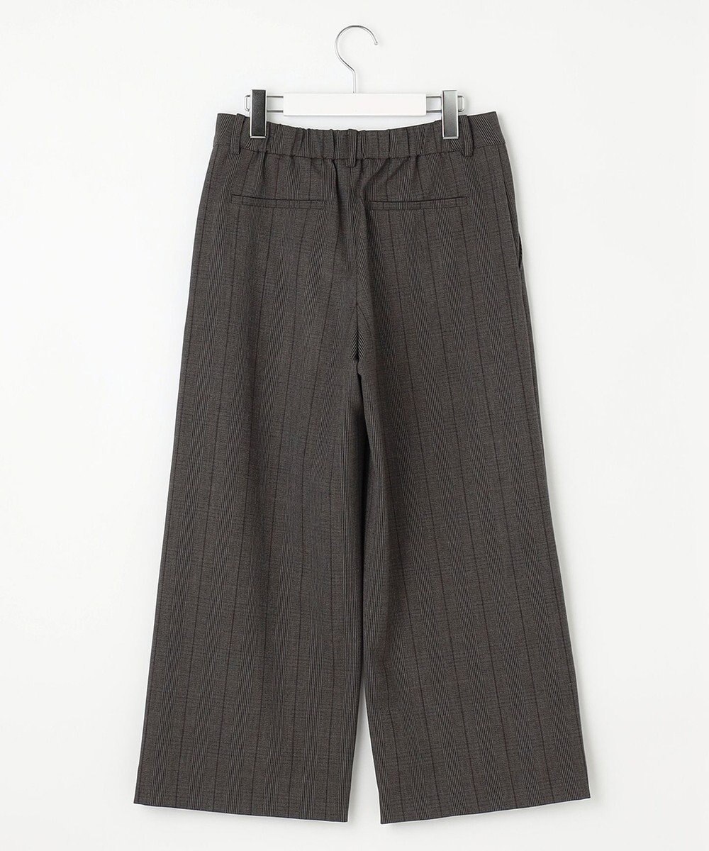 J.PRESS LADIES 【洗える】T/Rアルガンシルク チェック ワイド パンツ 
