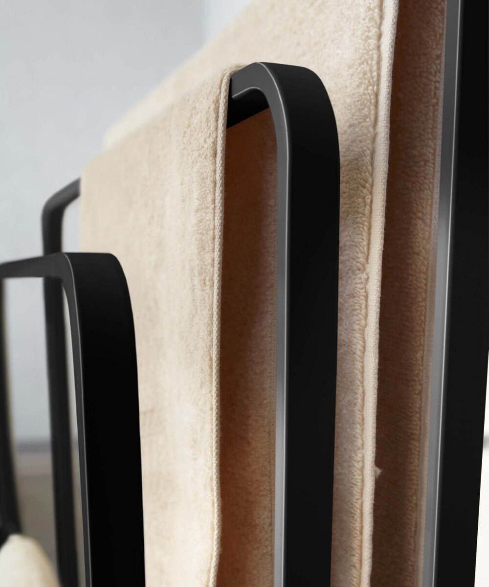 tower 横から掛けられるバスタオルハンガー 3連 タワー ブラック 