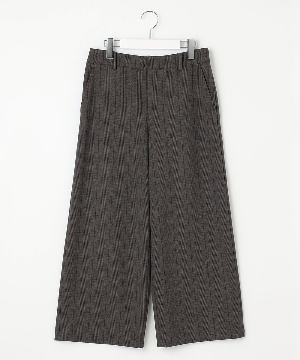 J.PRESS LADIES 【洗える】T/Rアルガンシルク チェック ワイド パンツ 