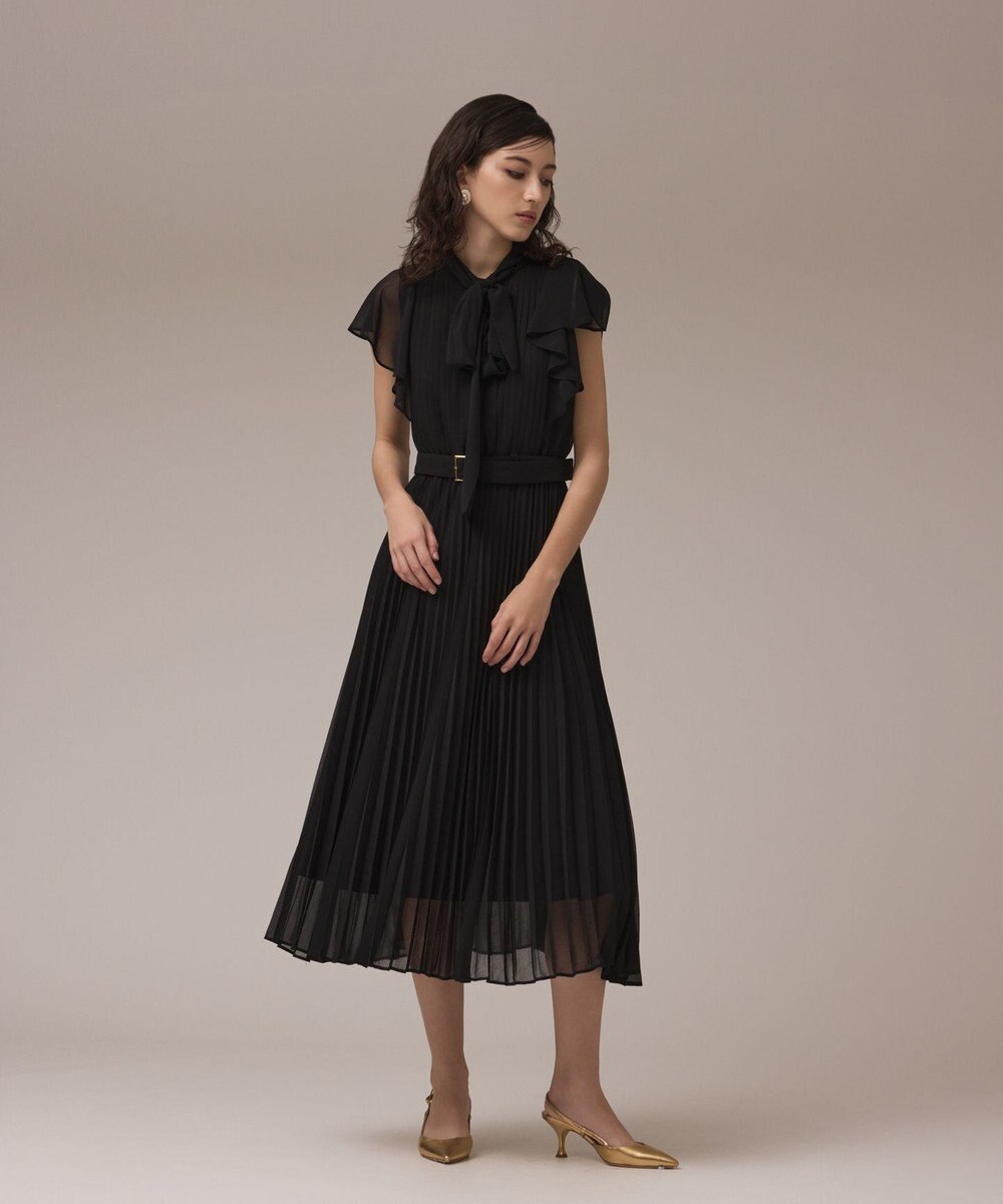 GRACE CONTINENTAL ボウタイプリーツドレス 