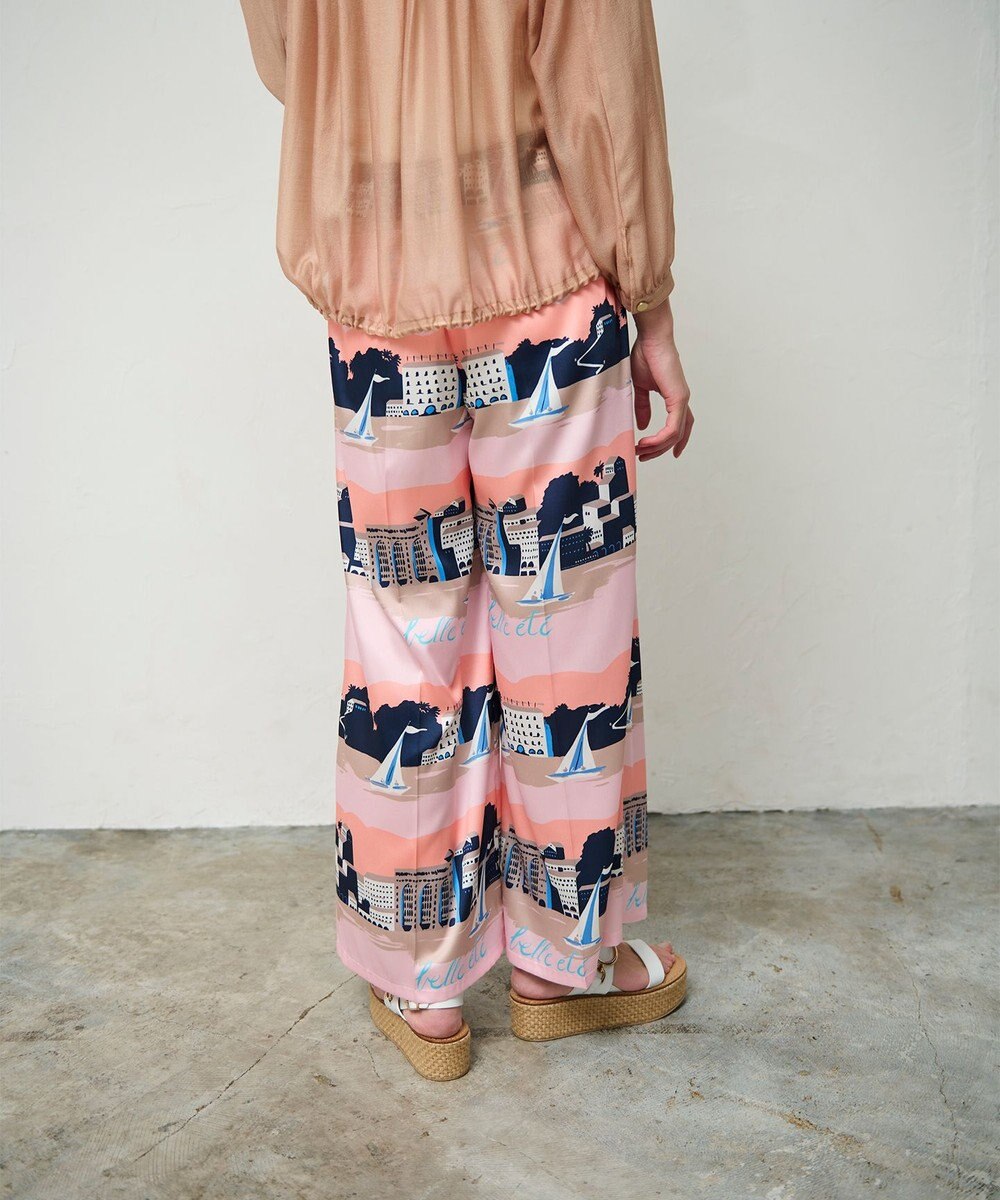 GRACE CONTINENTAL マリンプリントイージーパンツ 