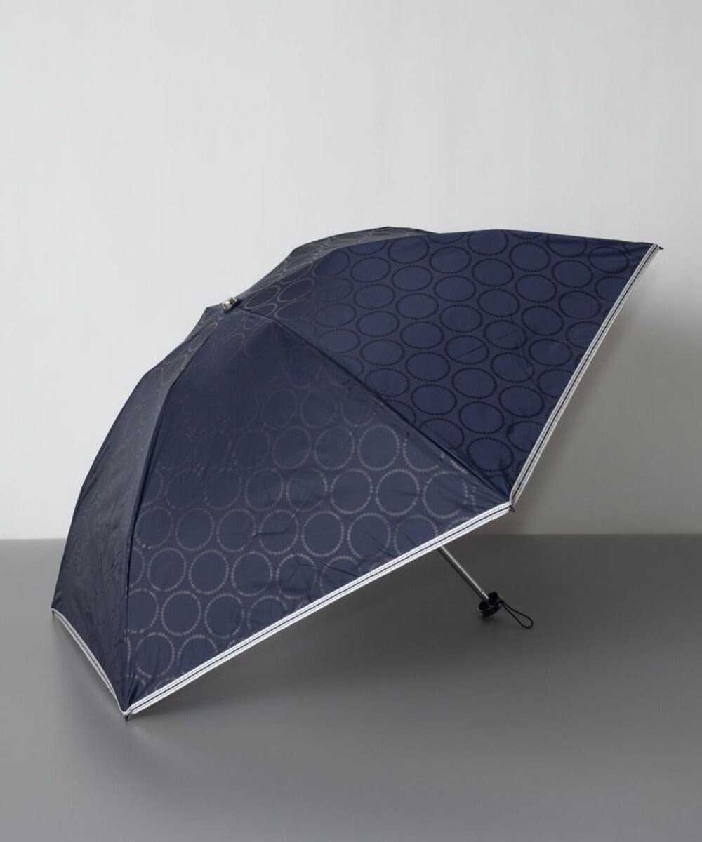 AURORA ブラオ　晴雨兼用 折り畳みミニ傘　サークル柄 ネイビー
