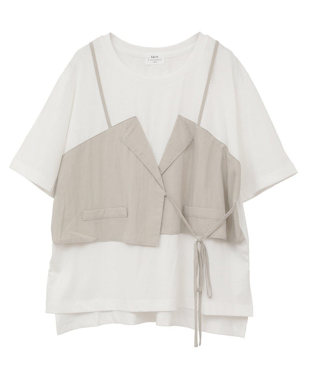 YECCA VECCA ビスチェレイヤード風デザインTee 