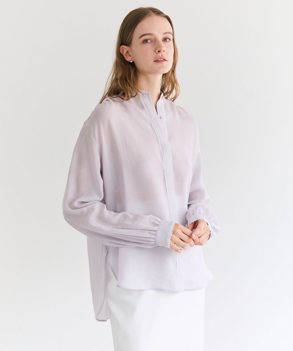 BEIGE， PAULINE / リネンヴィスコースレースブラウス 