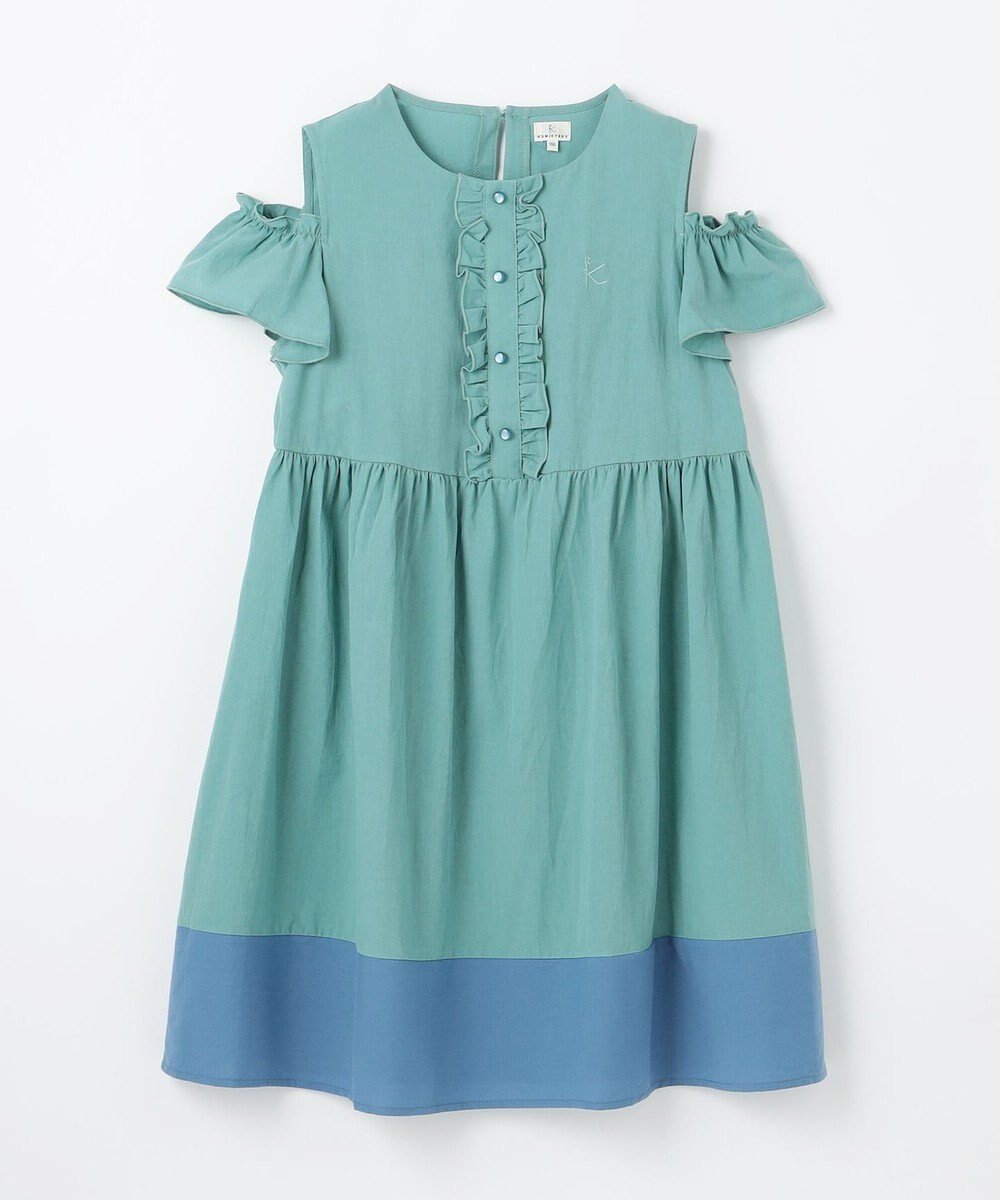 組曲 KIDS 【UVケア】【150-160㎝】バイカラー ワンピース 