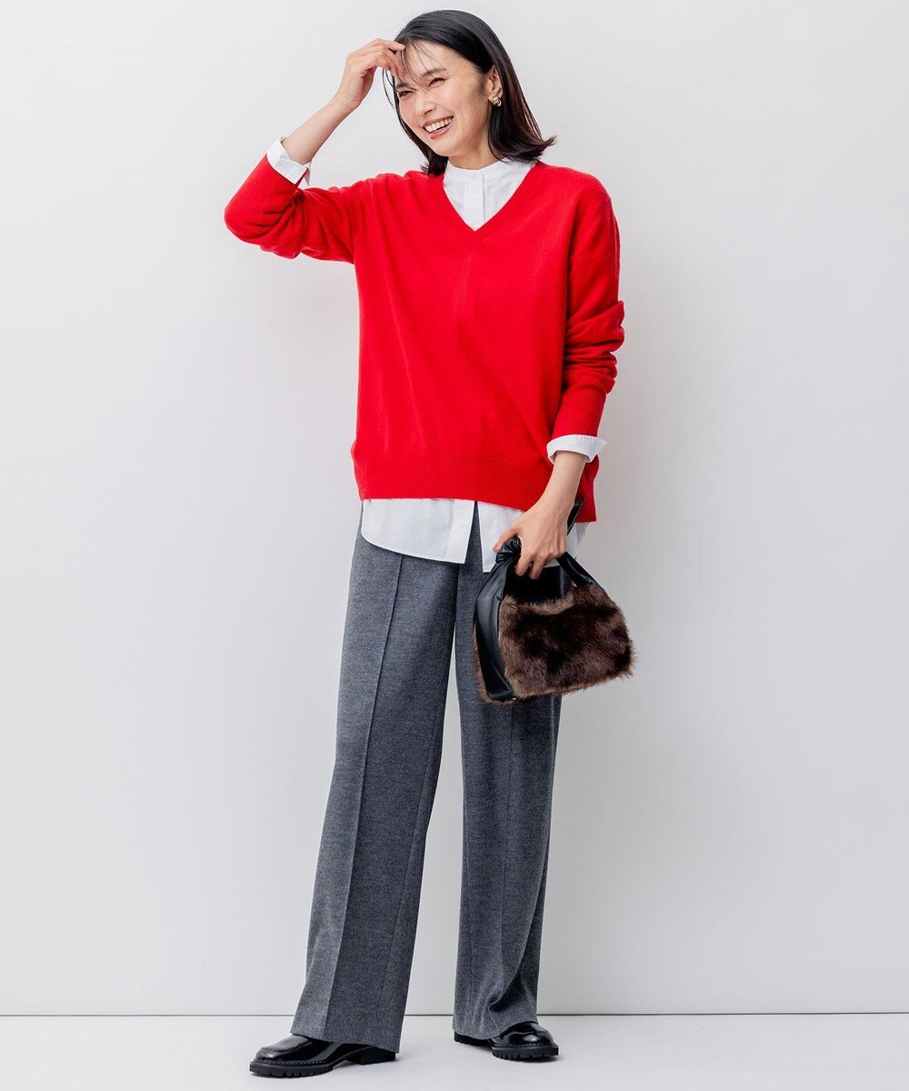 23区 【洗える】ピュアカシミヤ Vネック ニット 