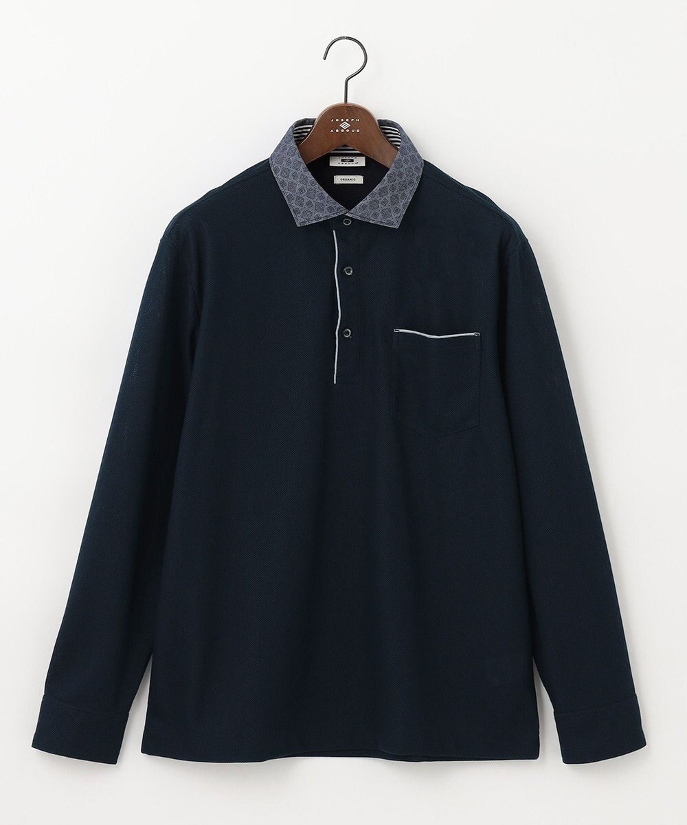 JOSEPH ABBOUD 【キングサイズ・オーガニックコットン】長袖ダディポロシャツ 