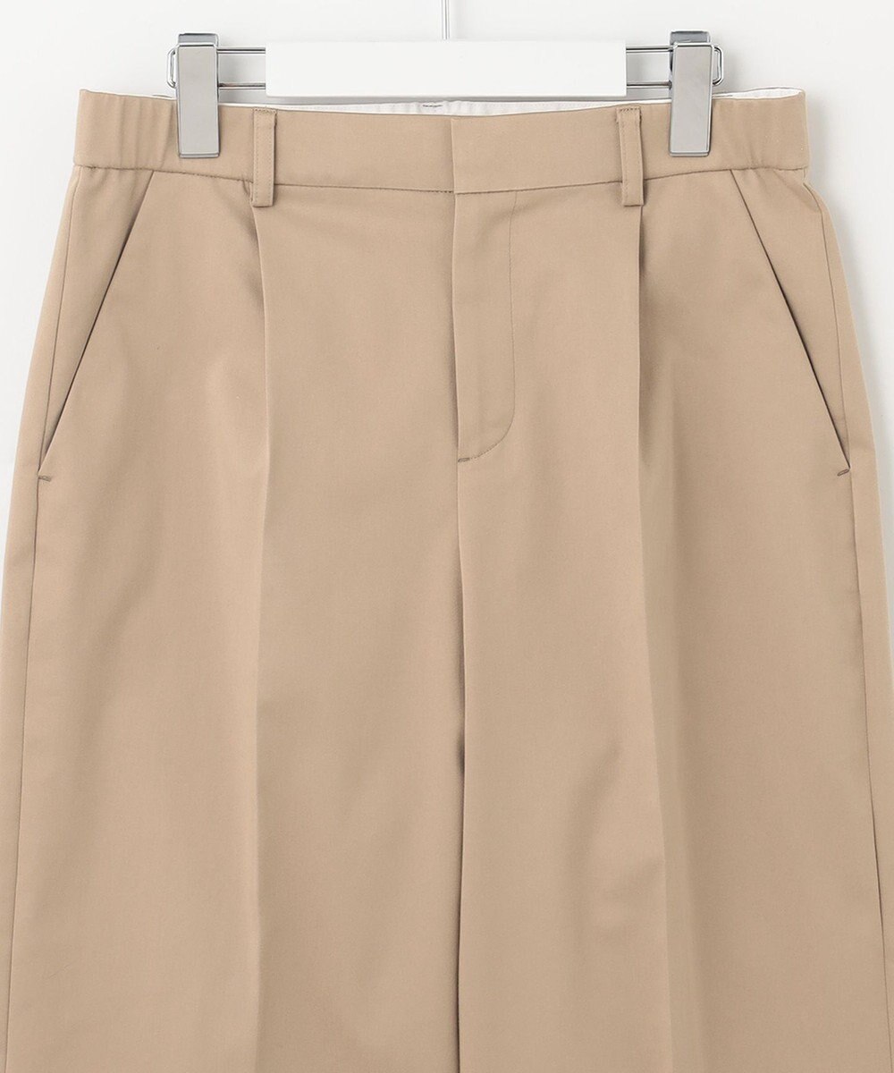 自由区 L 【接触冷感/洗える】サテンストレッチ ワイドパンツ 