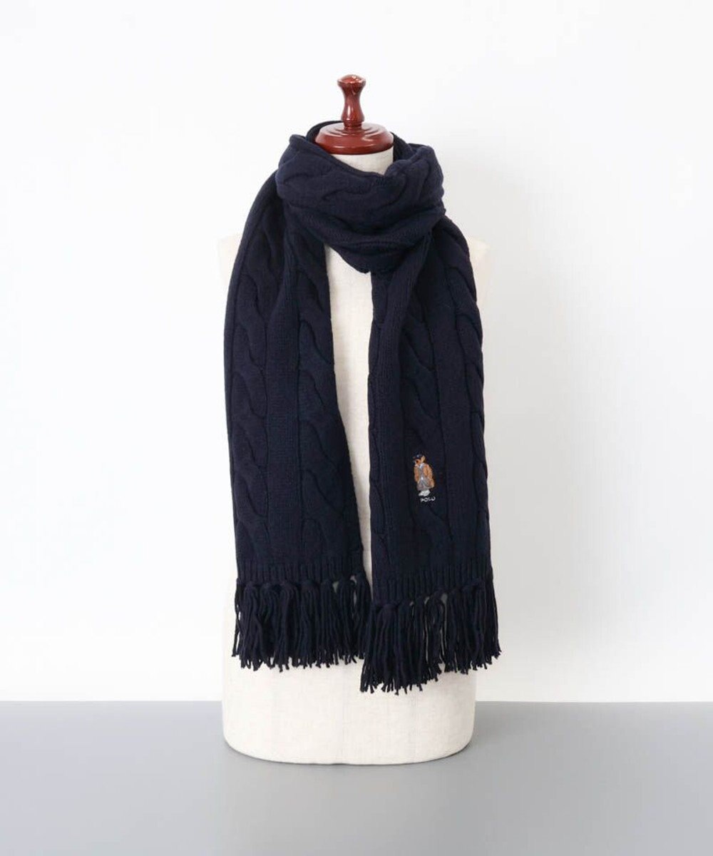 AURORA 【 POLO RALPH LAUREN（ポロ ラルフ ローレン） 】Polo ベア ケーブルニット ウールブレンド マフラー 