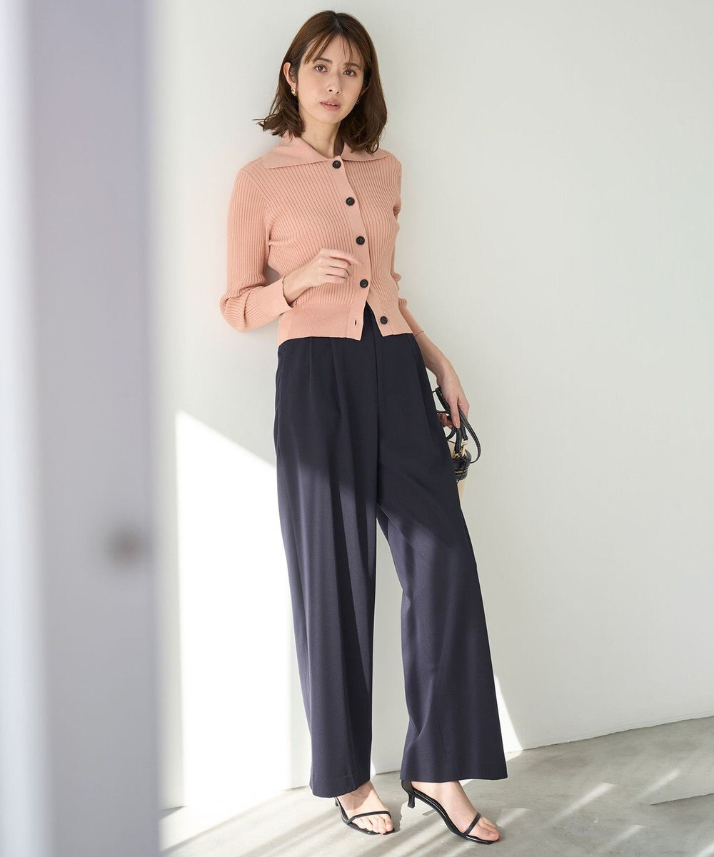 UNFILO 襟付きクロップドカーディガン 