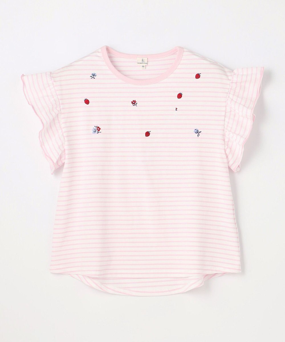 組曲 KIDS 【150-160㎝】 フルーティーボーダーTシャツ 