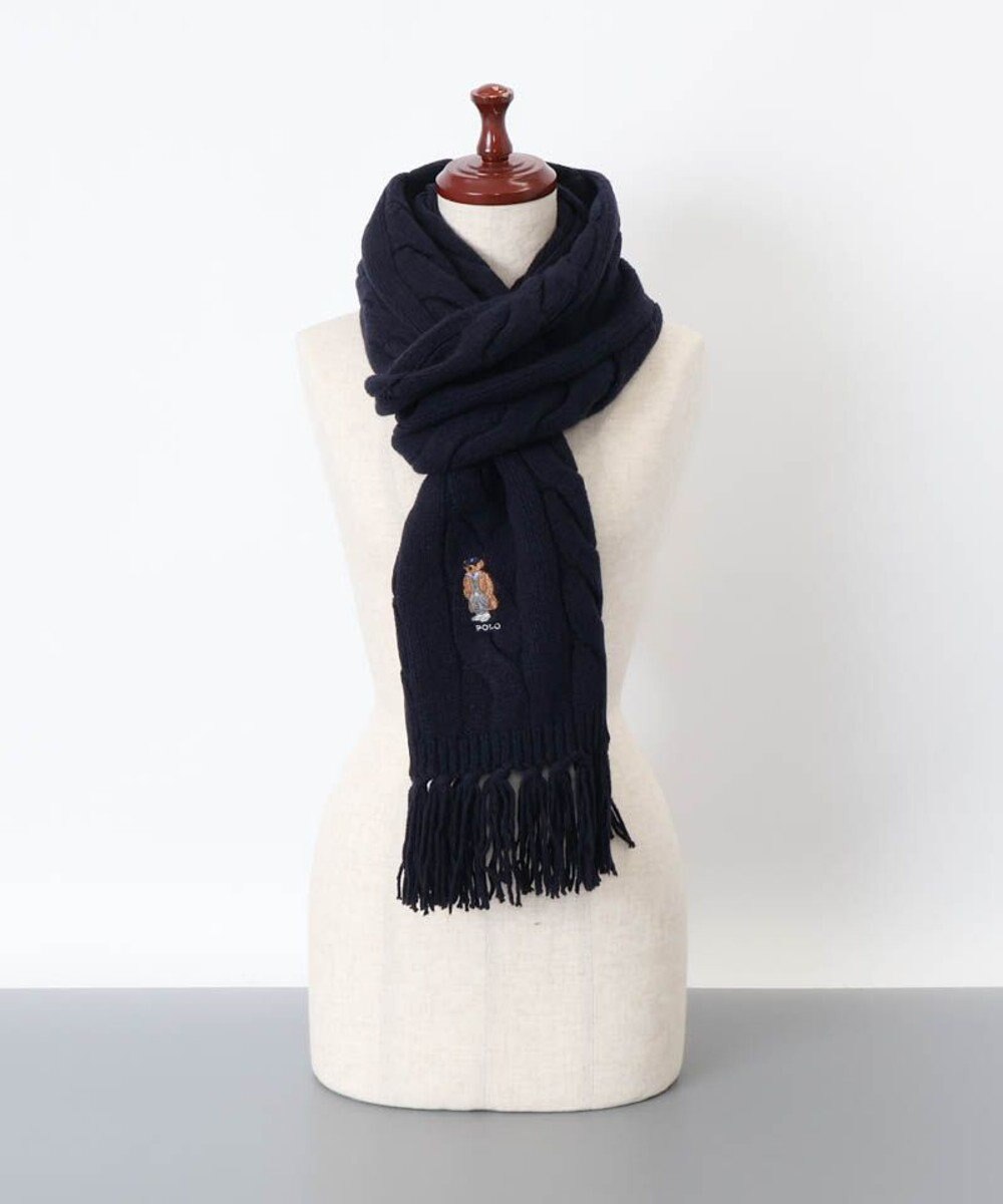 AURORA 【 POLO RALPH LAUREN（ポロ ラルフ ローレン） 】Polo ベア ケーブルニット ウールブレンド マフラー 