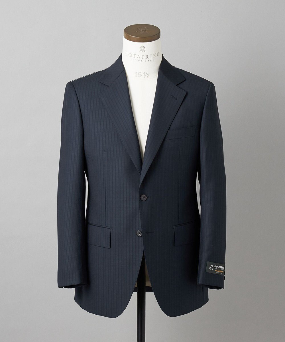 GOTAIRIKU 通年仕様【DORMEUIL/ドーメル】ミレニアル  3ピーススーツ(ネイビー) 