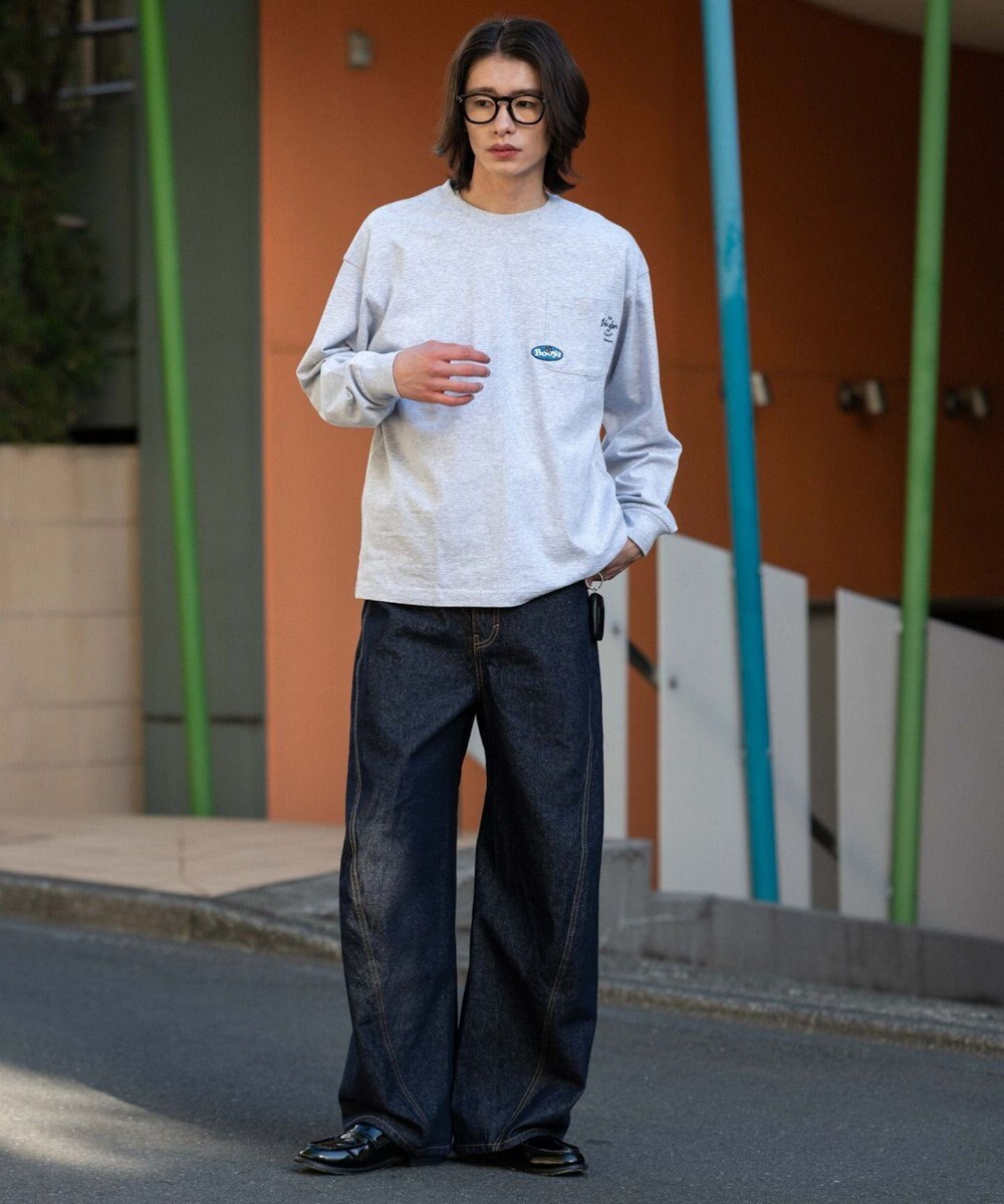 WEGO ポケット刺繍BIG　T（長袖） 