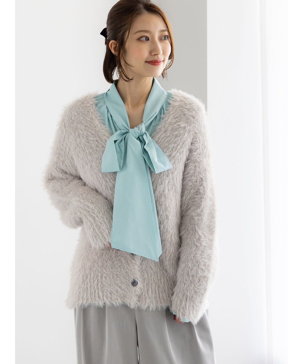 Te chichi シャギーVネックカーディガン 