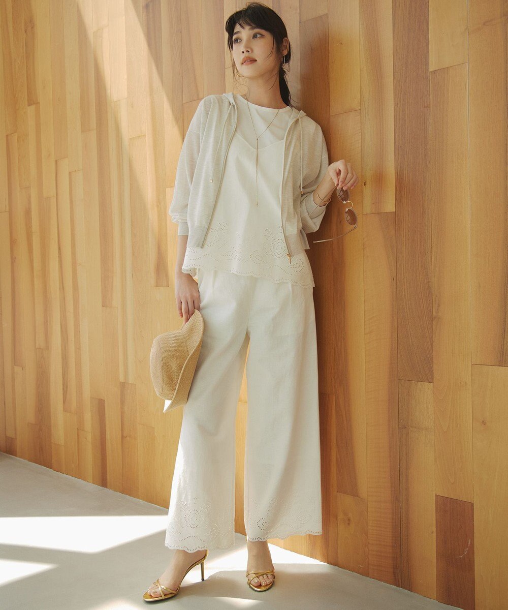 23区 S 【洗える】シャイニーシアー ニットパーカー 