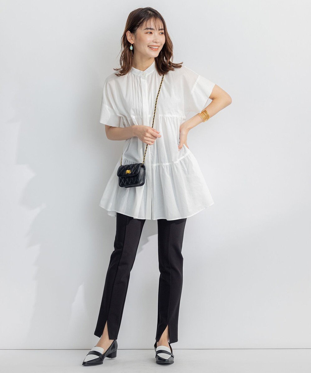 組曲 【洗える】ナチュラルローンギャザーフレア ブラウス 