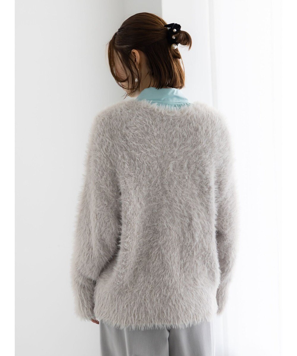 Te chichi シャギーVネックカーディガン 