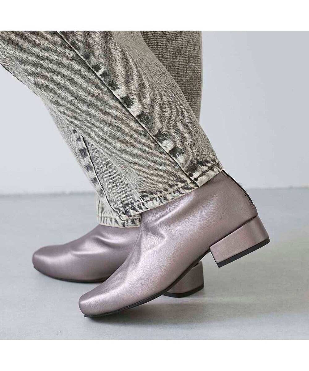 MODE ET JACOMO <carino>【レイン対応】スクエアトゥローヒールブーツ 