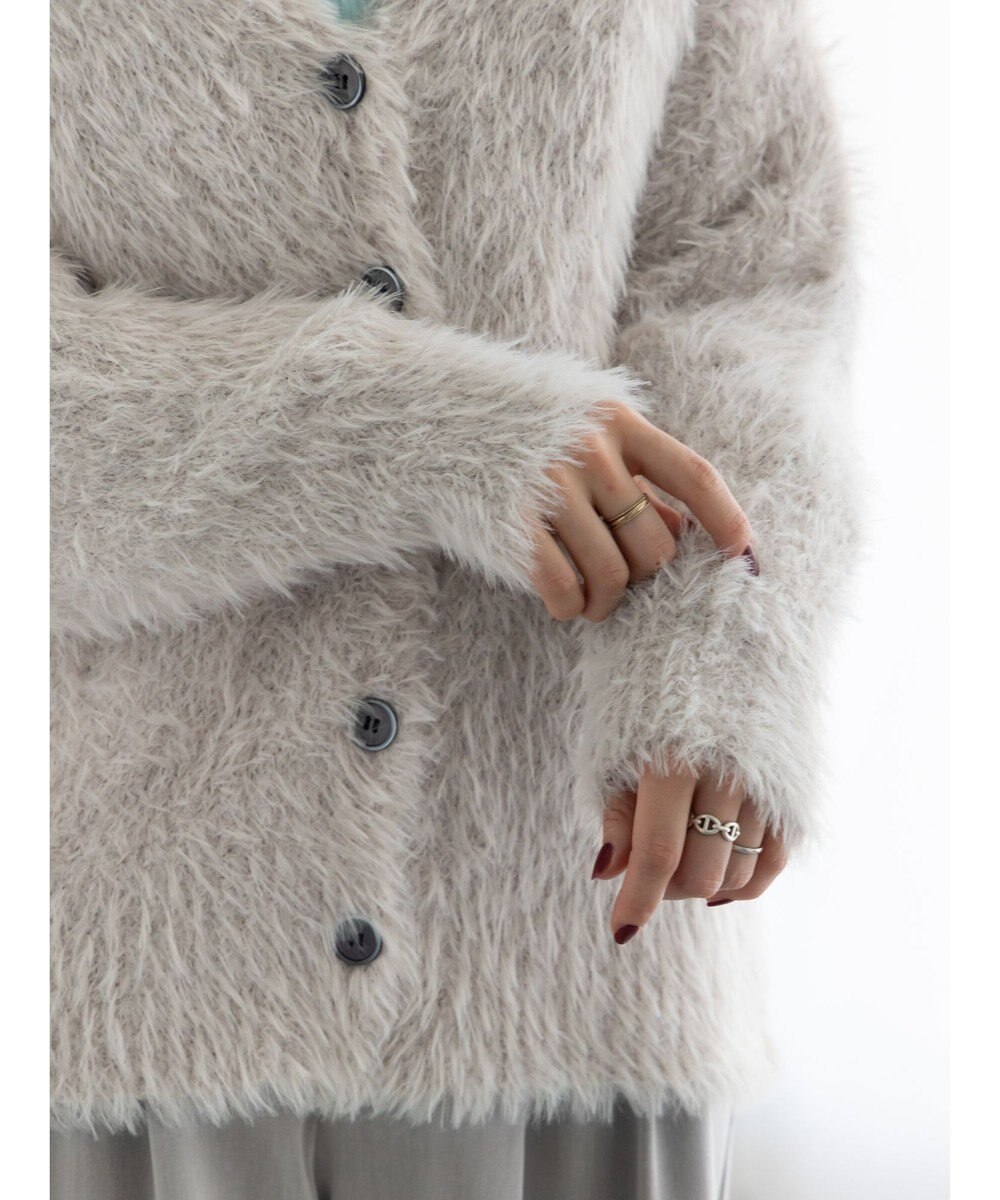 Te chichi シャギーVネックカーディガン 