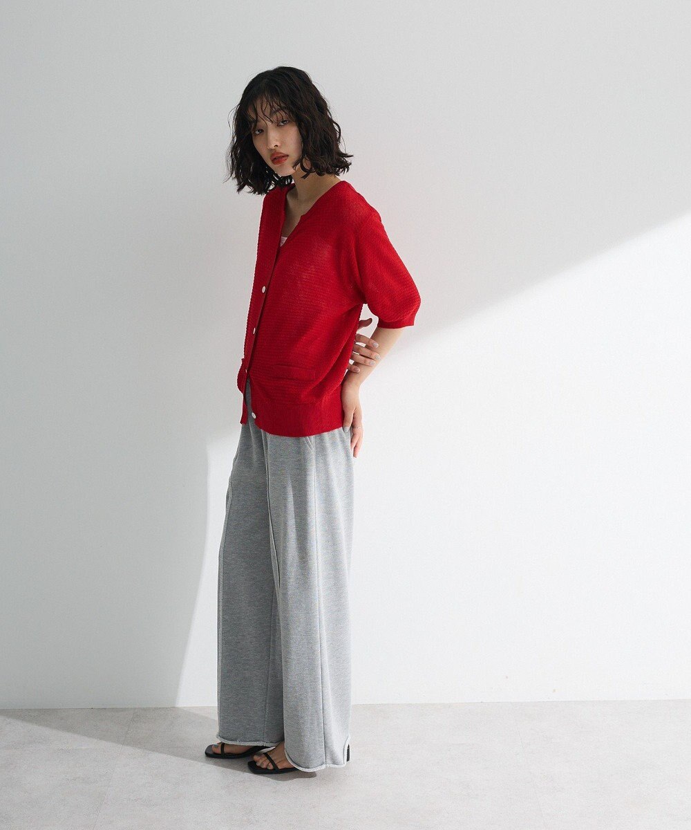 Green Parks スキッパー半袖ニットカーディガン 