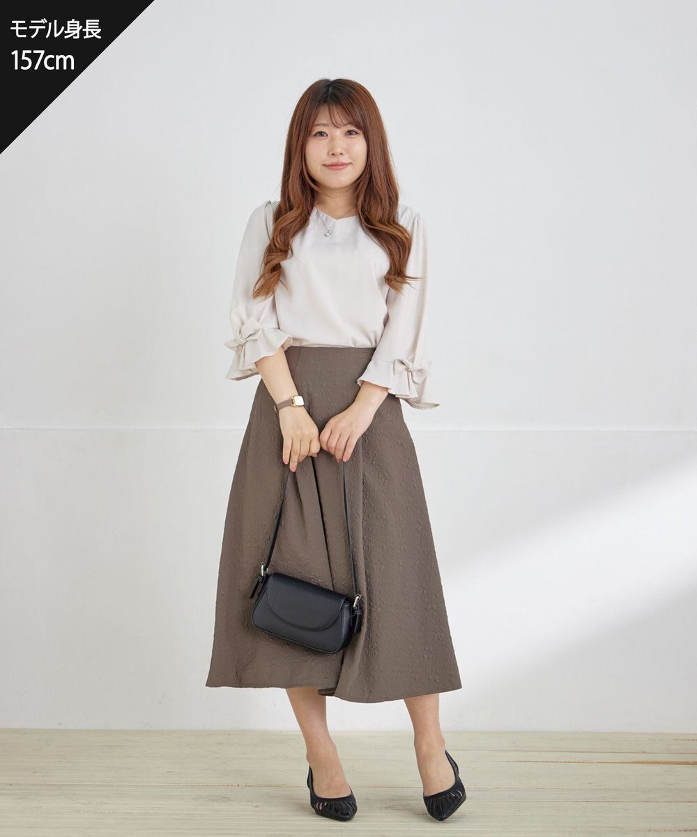 Tiaclasse 【洗える】リボンフレアスリーブブラウス 