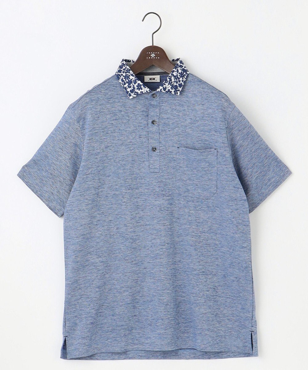 JOSEPH ABBOUD 【キングサイズ・リネン素材/清涼感/吸水速乾】リネンハニカム 半袖 ポロシャツ 