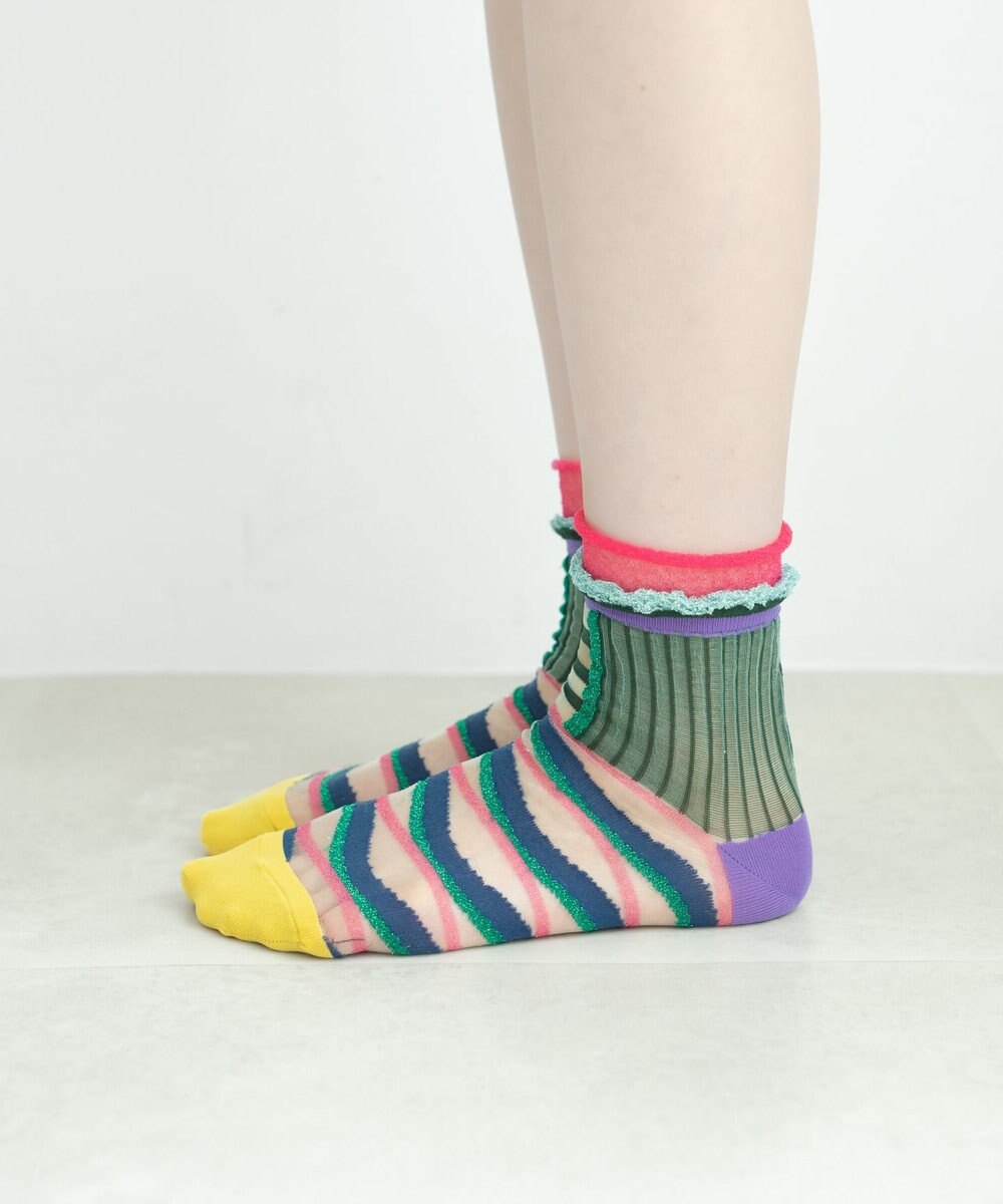 COQ WAVE ECHO シアーボーダーソックス 