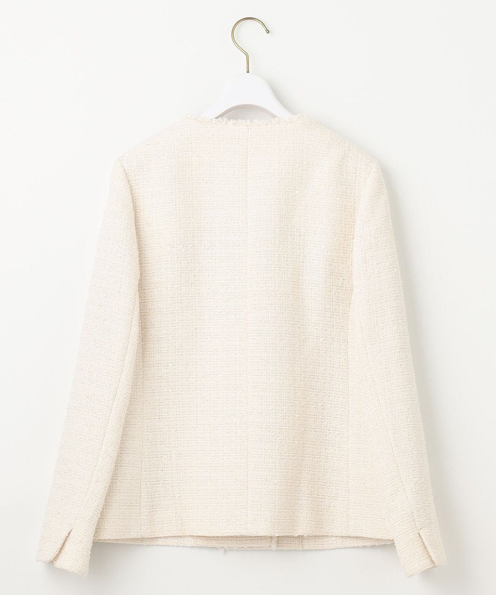 ANY SIS ツイードノーカラーミドル ジャケット 