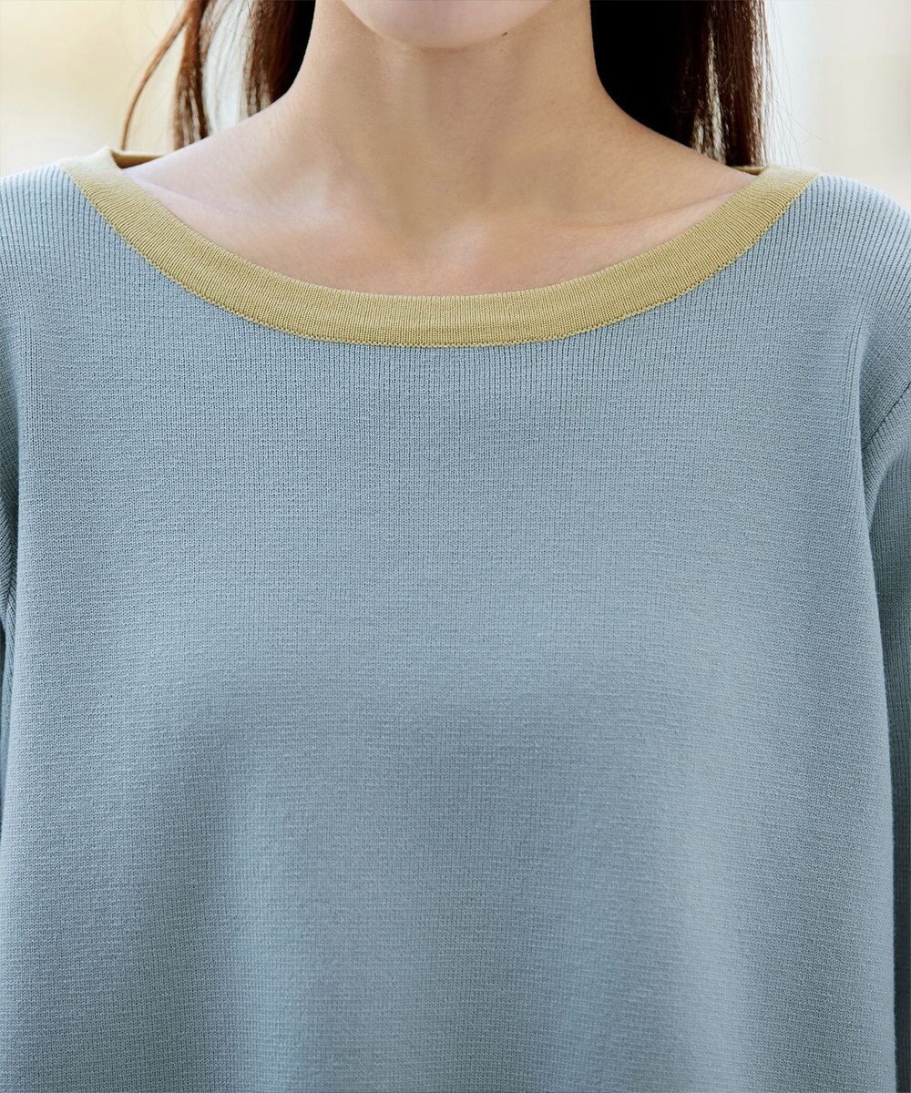 Tiaclasse L 【洗える】カラー配色ニットチュニック 