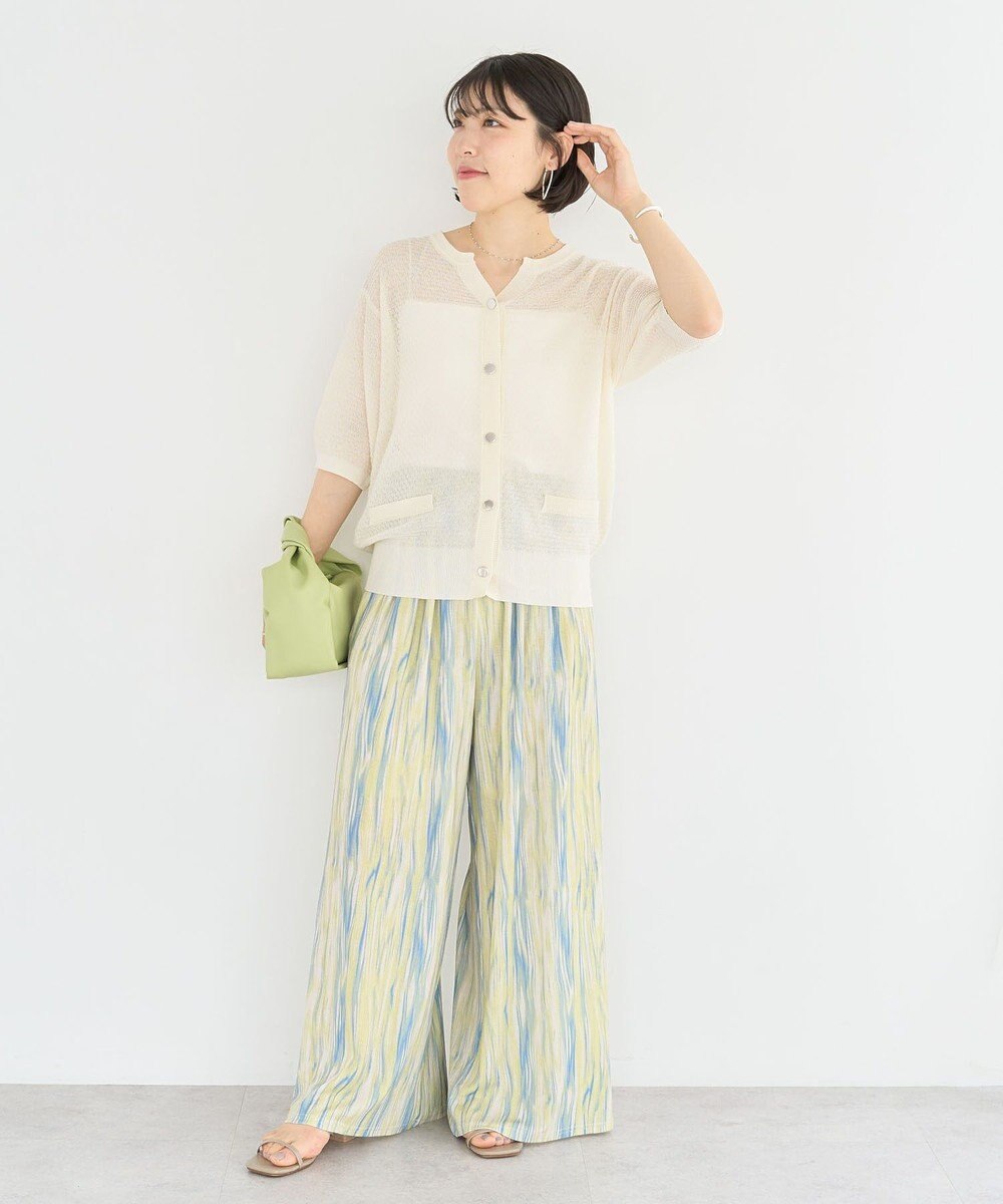 Green Parks スキッパー半袖ニットカーディガン 