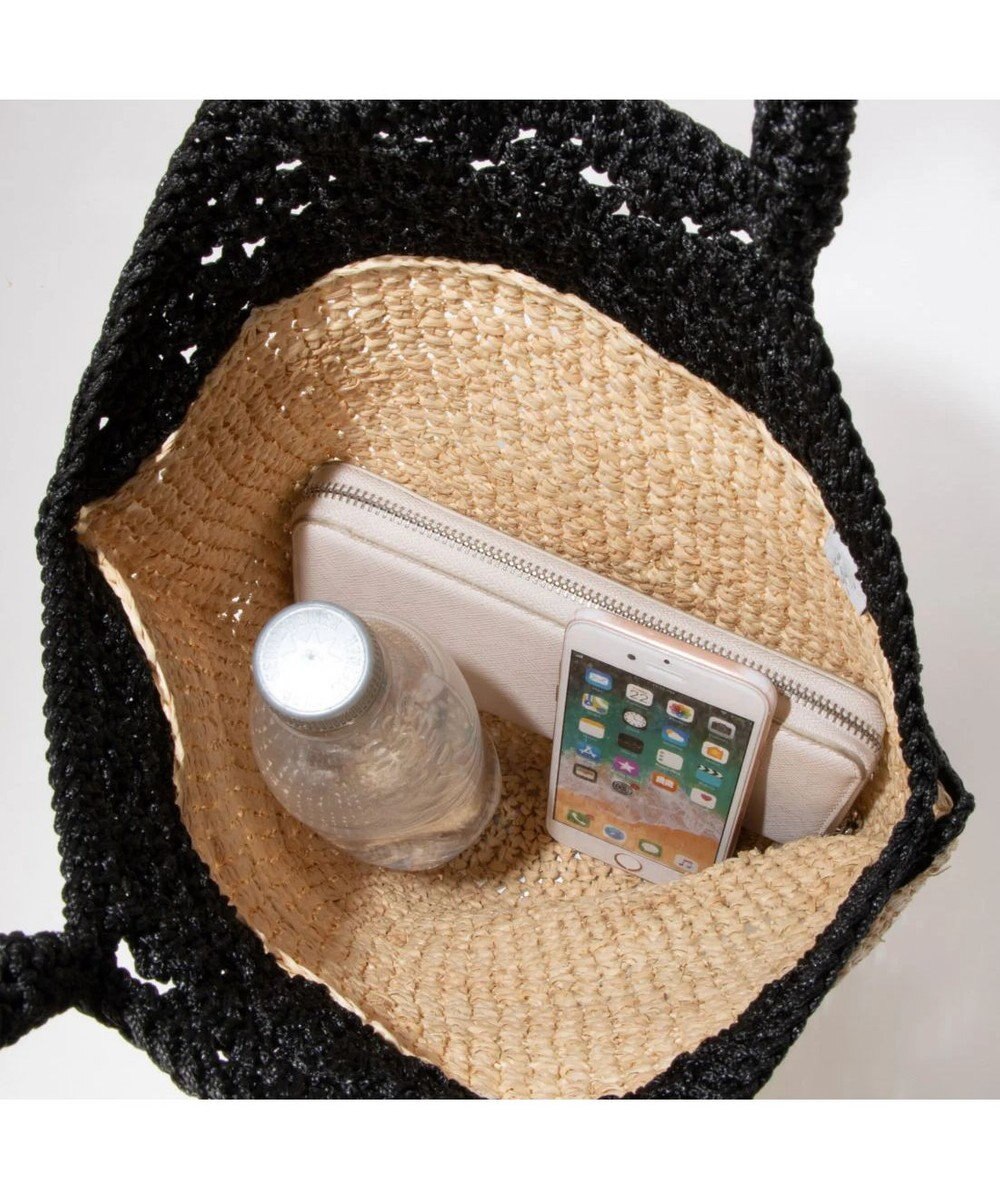 UNBILLION cachecache ラフィア切り替え編みバケツトートバッグ 