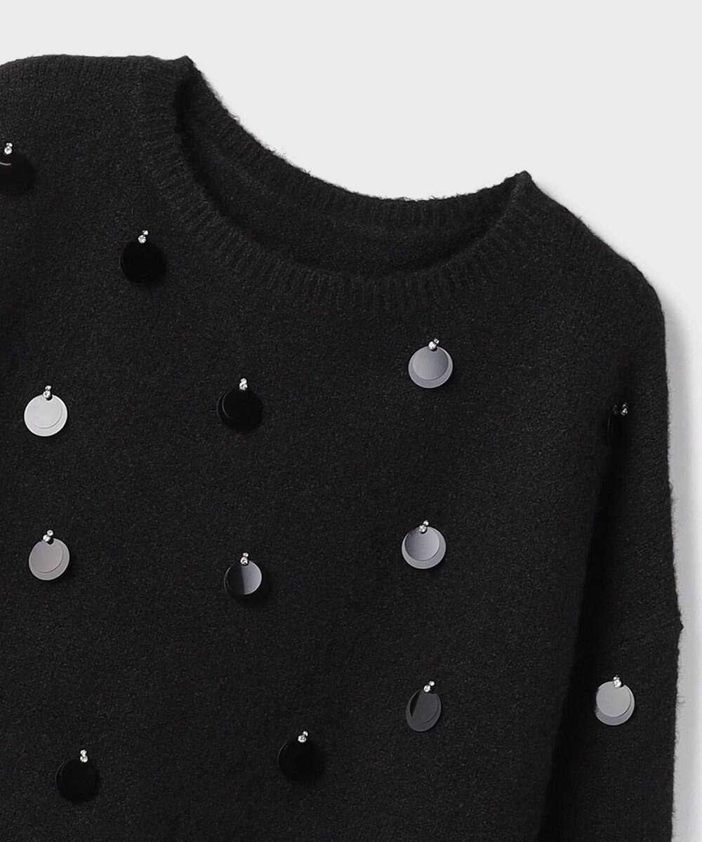 GRACE CONTINENTAL スパンコールニットトップ 