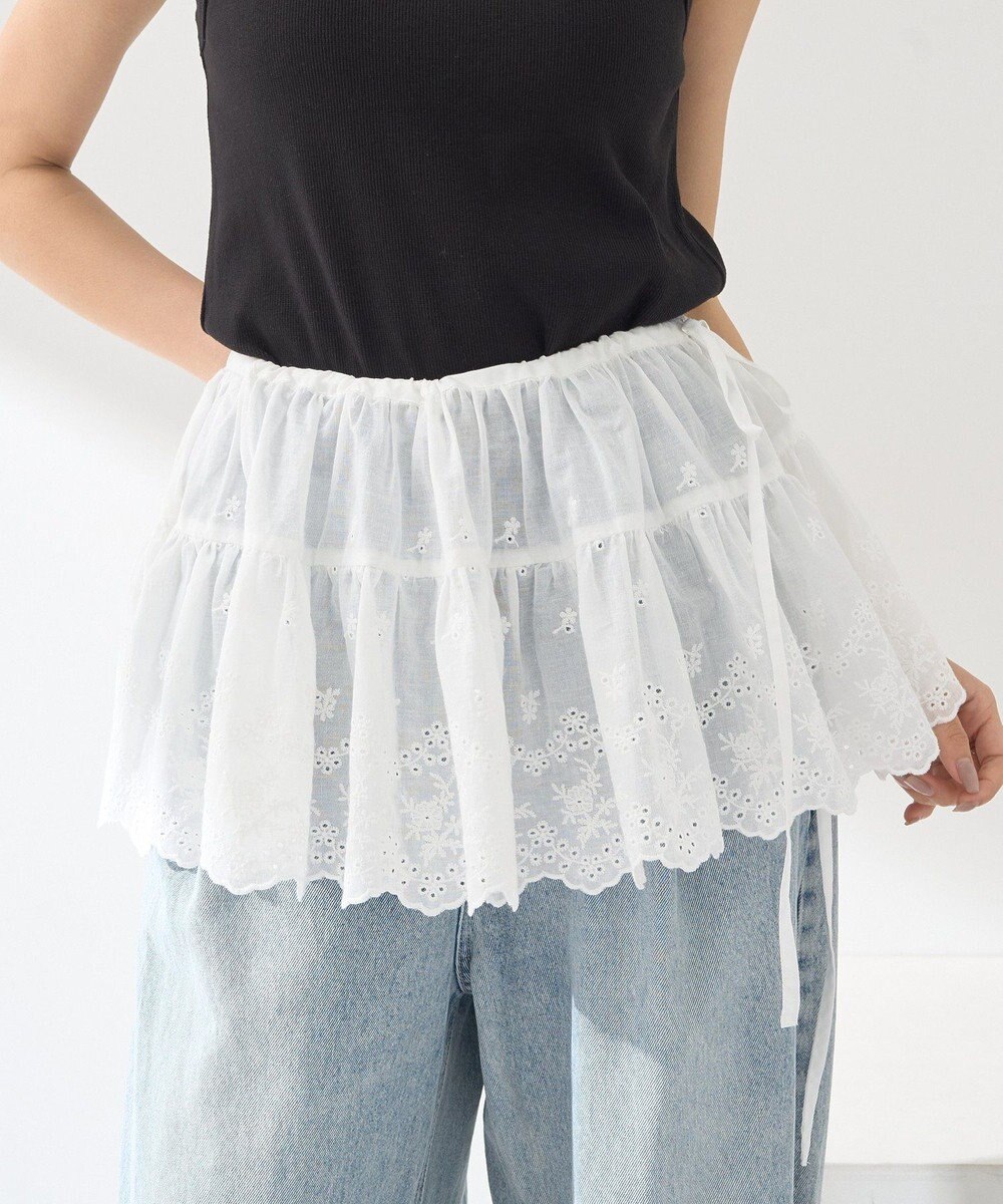 earth music&ecology エンブロイダリー刺繍ラップスカート 