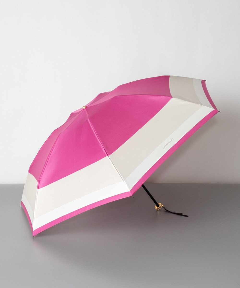 AURORA JILL STUART ジル スチュアート バイカラー柄 雨傘（折り畳みミニ傘） 