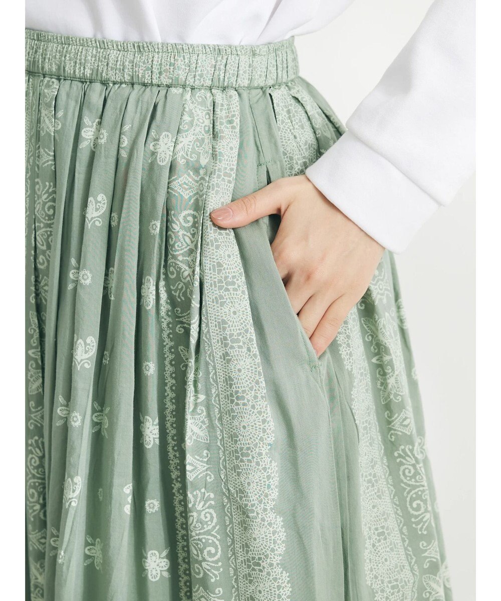 CRAFT STANDARD BOUTIQUE パネル柄マキシギャザースカート 