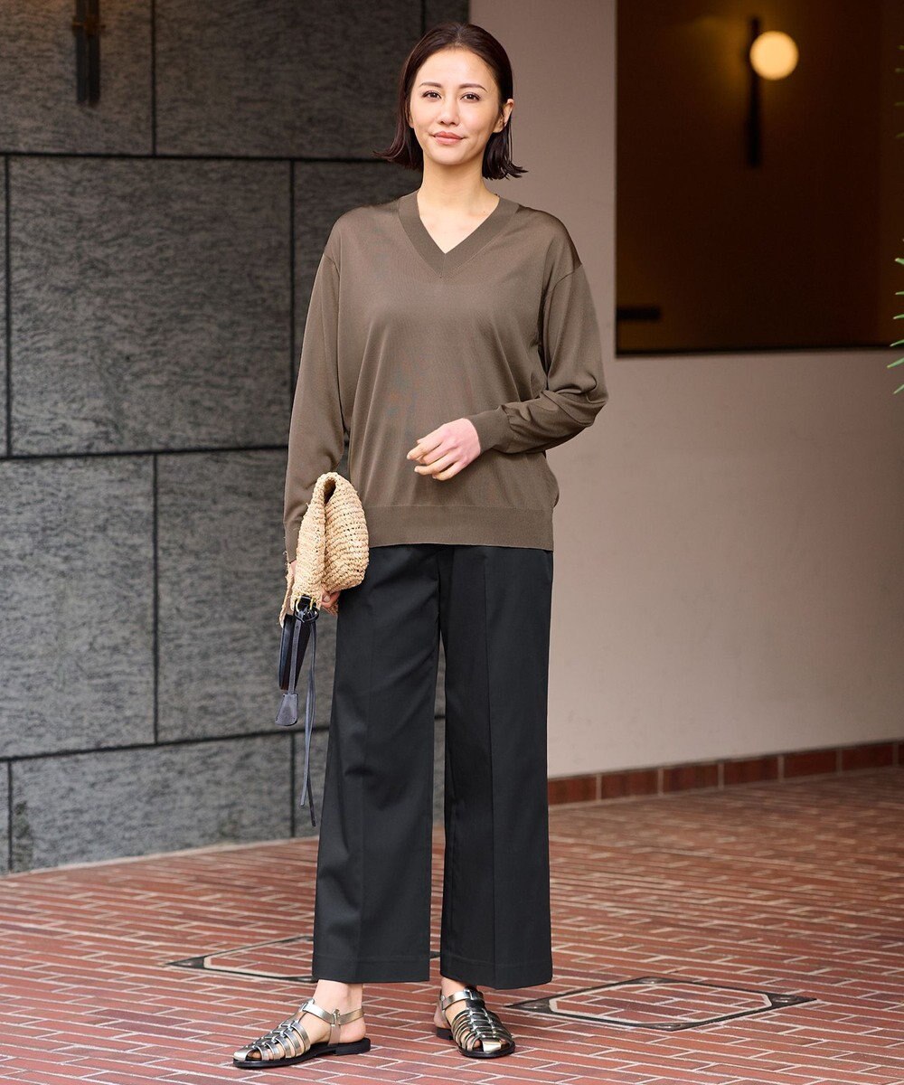 自由区 【XSサイズ～/洗える】シャインハイゲージ ニット 