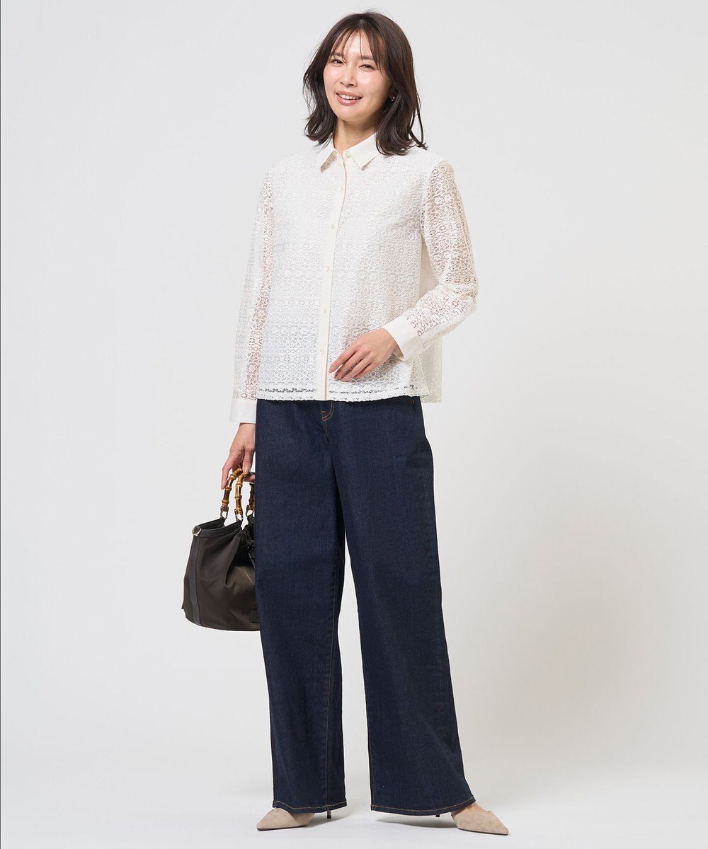 J.PRESS LADIES S ジオメトリックレース ブラウス 