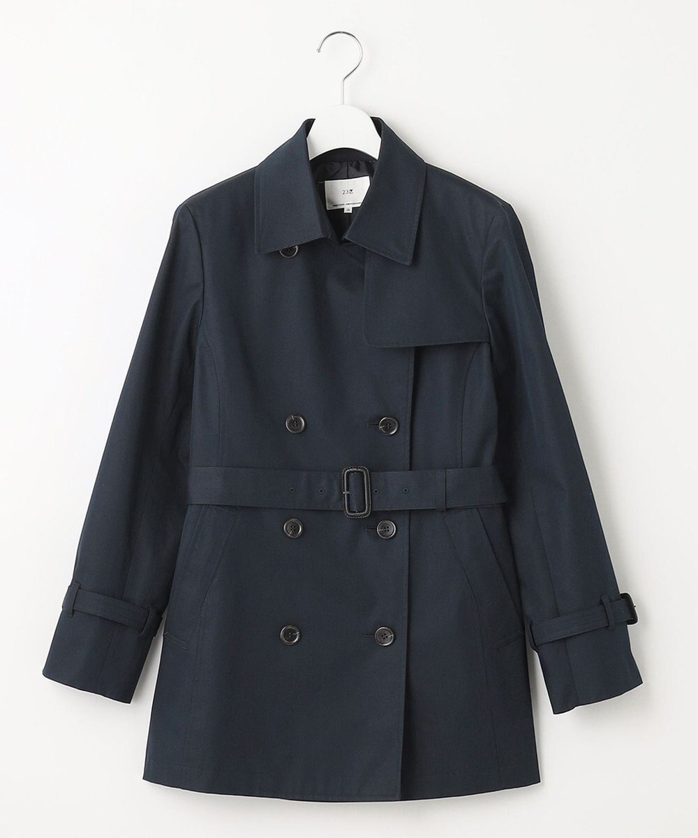 23区 コットンポリエステルギャバジン トレンチコート 