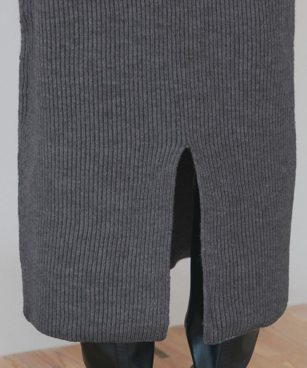 Tiaclasse 【洗える】ハーフジップリブニットワンピース 