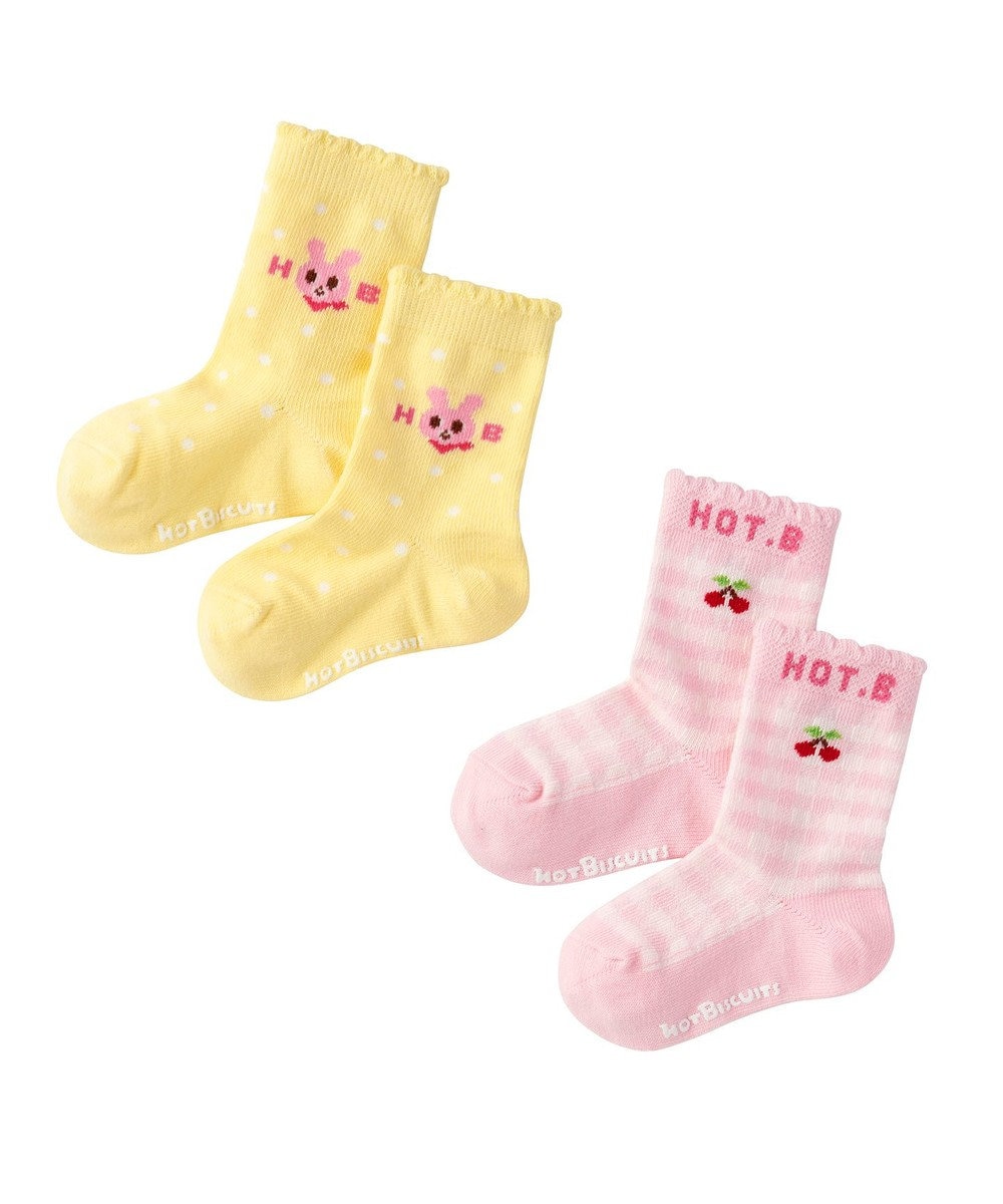 MIKI HOUSE HOT BISCUITS 【9-19cm】 クルー丈 ソックスパック2足セット 