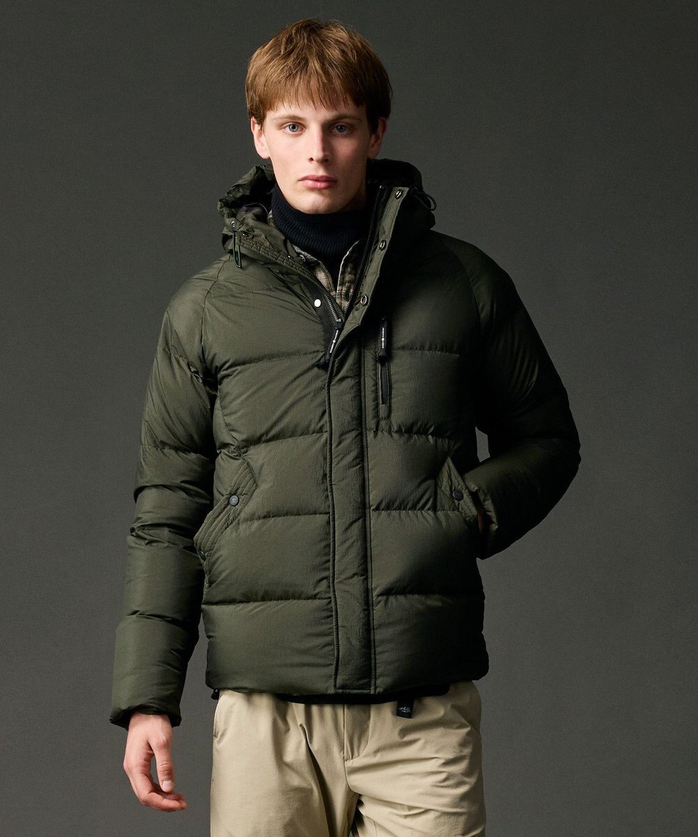 JOSEPH ABBOUD MOUNTAIN 【サステナブル/軽量/7ポケット/JAPANファブリック】ライトナイロンワッシャーアウトドア ダウンブルゾン 