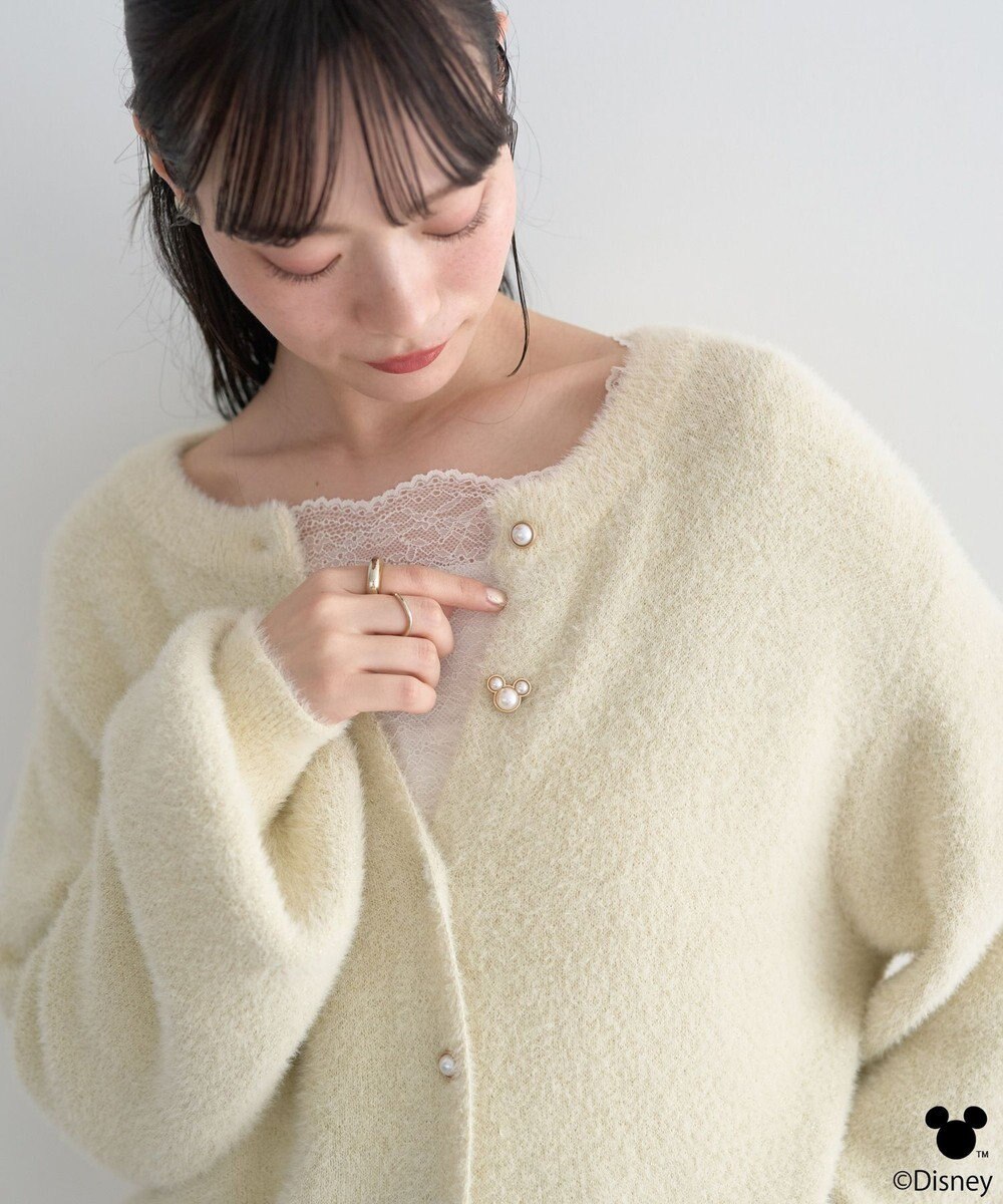 earth music&ecology 【予約】Disney/ポイントミッキーラメシャギーカーデ 